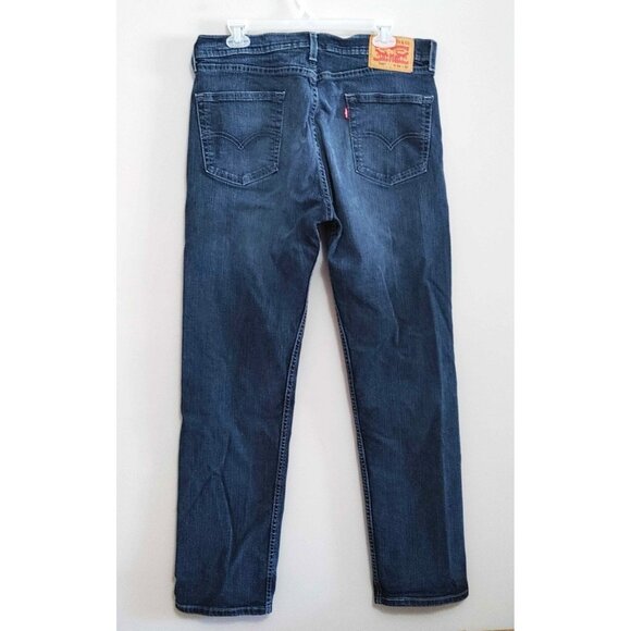 Levi's 505 Straight Leg Regular Fit Mens Size 34x32 Stretch Blue Jeans Denim - Picture 2 of 4